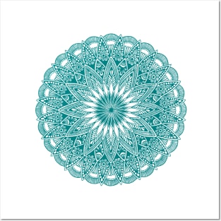 Mandala (teal) Posters and Art